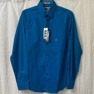 Express Men's Vibrant Blue Dress Shirt